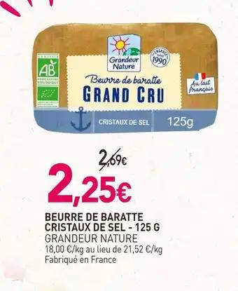 GRANDEUR NATURE Beurre de baratte cristaux de sel 125 g