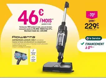 ROWENTA Aspirateur laveur 2-en-1