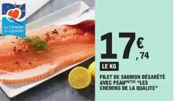 Filet de saumon désarêté avec peau les chemins de la qualite