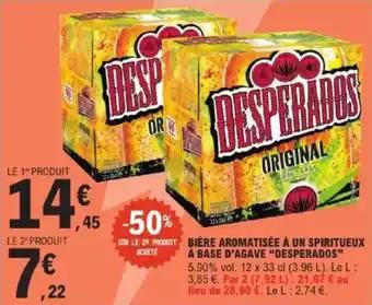 Bière aromatisée à un spiritueux à base d'agave desperados 33 cl