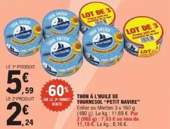 Thon à l'huile de tournesol petit navire 960 g