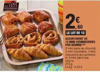 Assortiment de 12 mini viennoiseries pur beurre 273 g