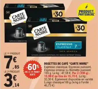 Dosettes de café carte noire