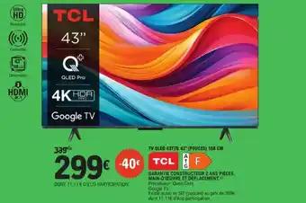 TV QLED 43T7B 43 POUCES 108 cm