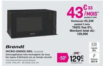 Promotion Exclusives de 3
Micro ondes gril : Découvrez l'Offre incontournable