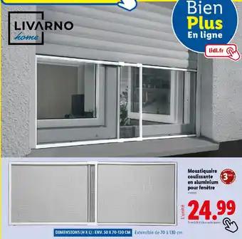 LIVARNO HOME Moustiquaire coulissante en aluminium pour fenêtre