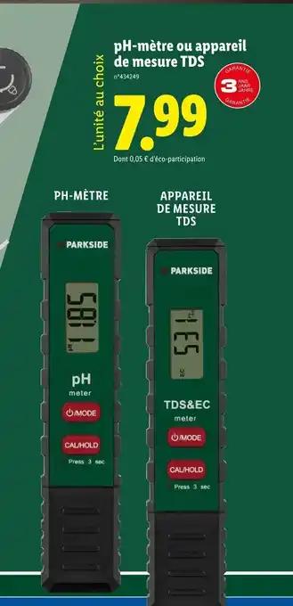 PARKSIDE pH-mètre ou appareil de mesure TDS