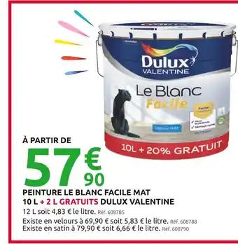 DULUX VALENTINE Peinture le blanc facile mat