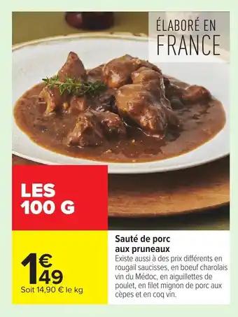 Sauté de porc aux pruneaux 100 g