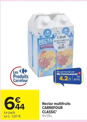 CARREFOUR CLASSIC Nectar multifruits 4 x 1.5 L