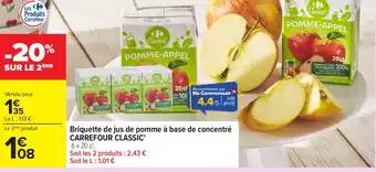 CARREFOUR CLASSIC' Briquette de jus de pomme à base de concentré