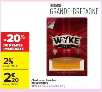 WYKE FARMS Cheddar en tranches 160 g