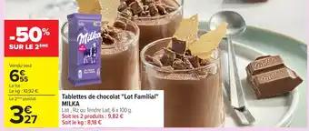 MILKA Tablettes de chocolat Lot Familial 6 x 100 g