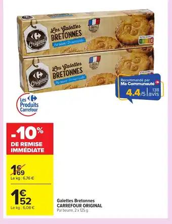 CARREFOUR ORIGINAL Pu Galettes Bretonnes 2 x 125 g