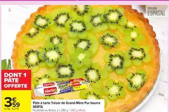 HERTA Pâte à tarte Trésor de Grand-Mère Pur beurre 2 x 280 g
