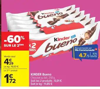 KINDER Bueno Chocolat au lait 258 g
