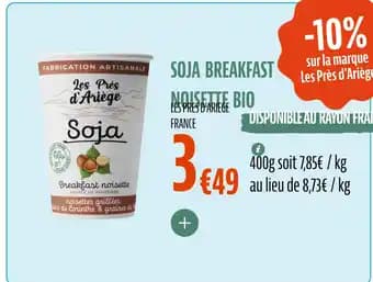 LES PRES D'ARIEGE FRANCE Soja breakfast noisette bio