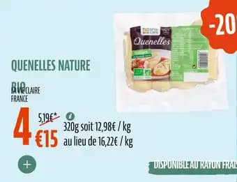LA VIE CLAIRE FRANCE Quenelles nature bio 320 g