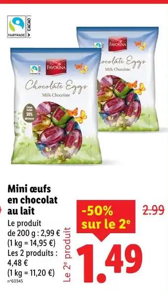 FAVORINA Mini œufs en chocolat au lait