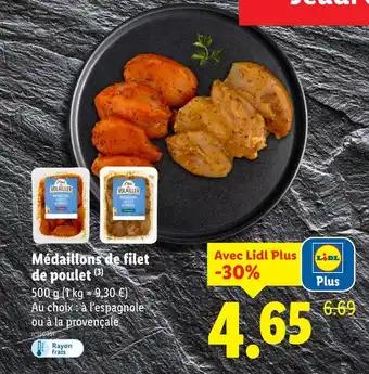 L'étal du Volailler Médaillons de filet de poulet