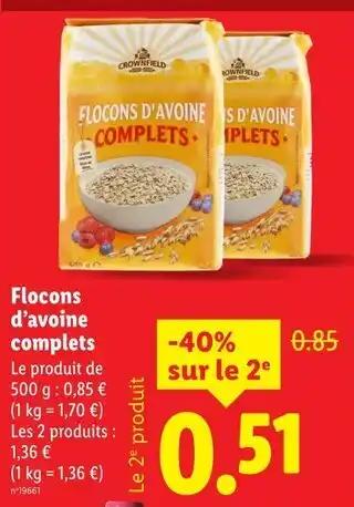 CROWNFIELD Flocons d'avoine complets