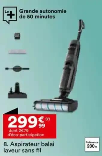 Aspirateur balai laveur sans fil