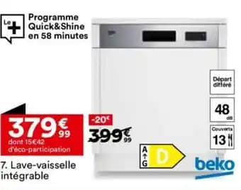 BEKO Lave-vaisselle intégrable