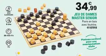 Jeu de dames Master Senior
