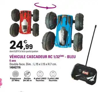 Véhicule cascadeur rc 1/32ème - bleu
