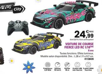 AM CITY Voiture de course fierce led rc 1/18ème
