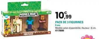 MINECRAFT Pack de 3 figurines