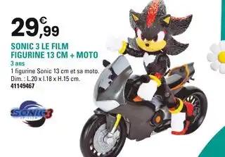 Sonic 3 Sonic 3 le film figurine 13 cm + moto
