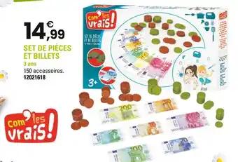 COM'LES VRAIS! Set de pièces et billets