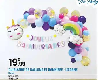 Guirlande de ballons et bannière - Licorne