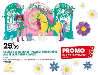 L'école des licornes - playset mini poupée ava et leaf color change