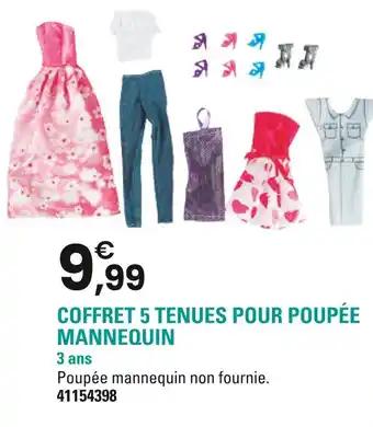 Coffret 5 tenues pour poupée mannequin