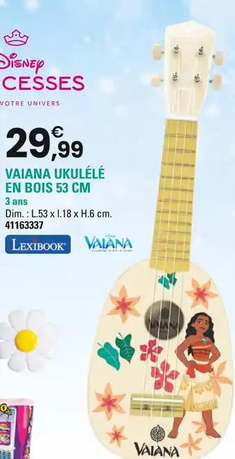 LEXIBOOK Vaiana ukulélé en bois 53 cm
