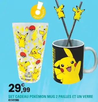Pokémon Set cadeau Pokémon mug 2 pailles et un verre