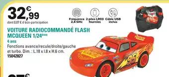 Voiture radiocommandé flash mcqueen 1/24ème