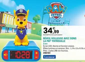 PAW PATROL Réveil veilleuse avec sons la pat' patrouille