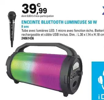 Enceinte bluetooth lumineuse 50 w