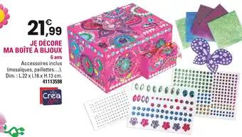 Crea&cie Je décore ma boîte à bijoux