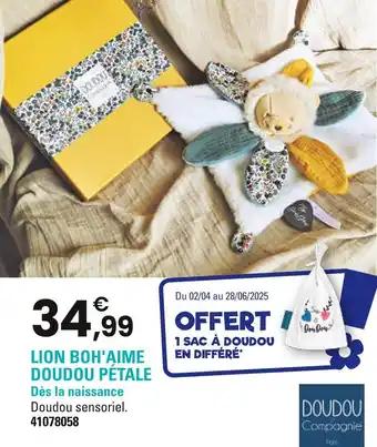 Lion boh'aime doudou pétale