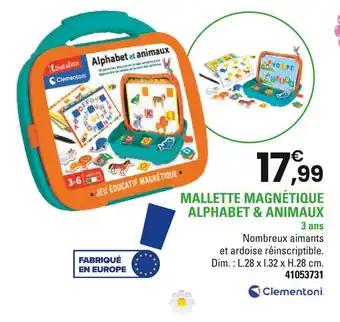 CLEMENTONI Mallette magnétique alphabet & animaux