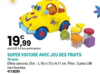 Super voiture avec jeu des fruits