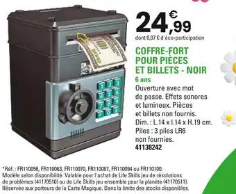 Coffre-fort pour pièces et billets - noir