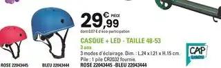CAP Loisirs Casque + led - taille 48-53