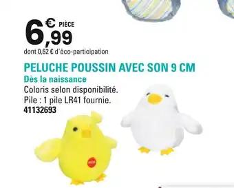 Peluche poussin avec son 9 cm