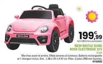 VOLKSWAGEN New beetle dune rose électrique 12 v