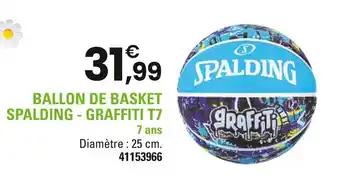 SPALDING Ballon de basket Graffiti T7